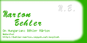 marton behler business card